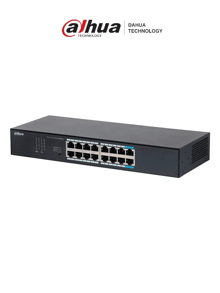 Switch Gigabit DAHUA DH-S3016-16GT de 16 puertos RJ-45