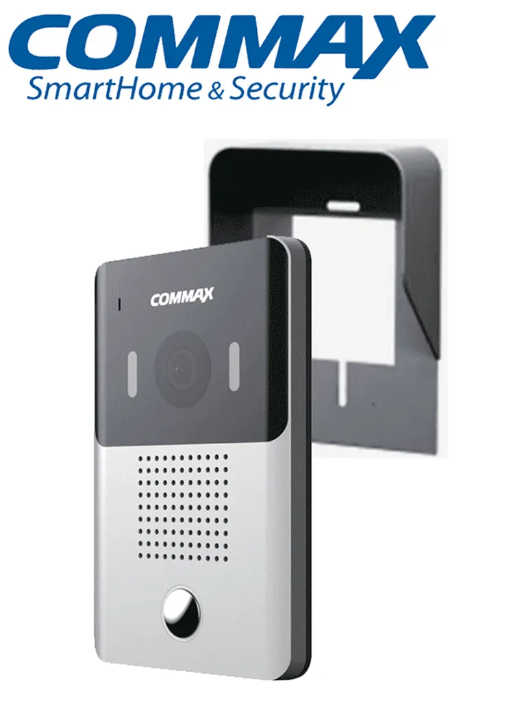 COMMAX DRC4YP - Frente de calle para videoportero, compatible con monitores Commax uso en interior y exterior/ Soporta 2 monitores/ Salida de relay para función de apertura de puerta incluye cubierta metalica