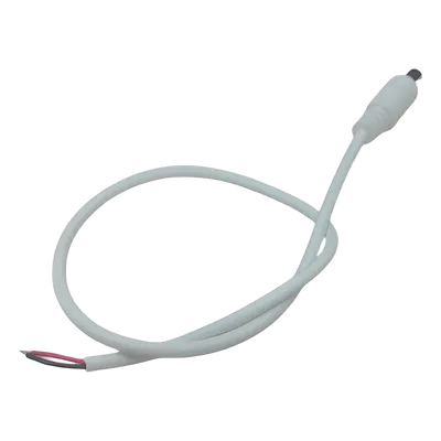 Cable de Alimentación DC / Conector Macho 5.5 x 2.1 mm / Calibre 22AWG / Longitud 30 cm / Forro Blanco / Polarizado