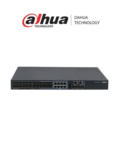 DAHUA AS5600-24GF4XF - Switch Administrable Capa 3 con Capacidad de 24 puertos SFP Gigabit/ 8 Puertos Combo RJ45&SFP/  2 Puertos RJ45 10/100/1000 Mbps/ 4 Puertos Uplink SFP 10G
