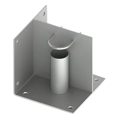 Base de Montaje para Mástil de 2" / Acero Galvanizado / Instalación en Piso o Esquina / Compatible con Mástiles SLM-15