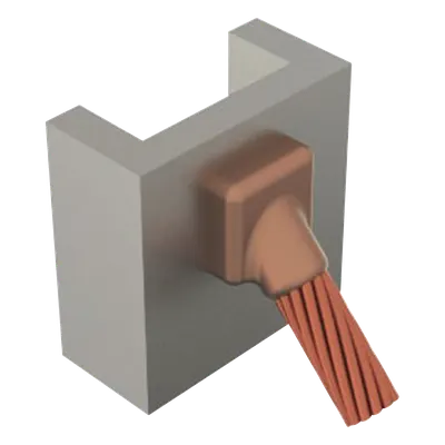 Molde para soldadura exotérmica / Superficie vertical a cable / 2/0 AWG / Ángulo 45° / Grafito resistente a altas temperaturas