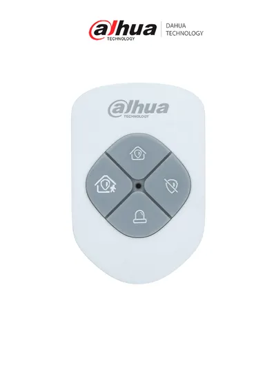 Control remoto Dahua DHI-ARA24-W2 con cuatro botones y alerta SOS