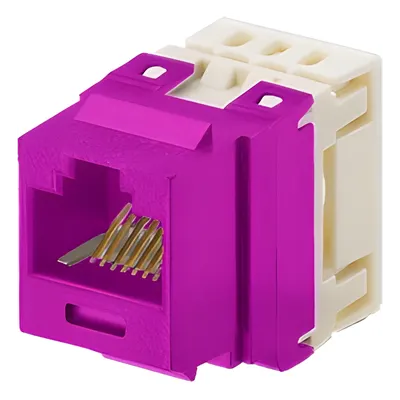 Conector Jack Keystone / Categoría 6 / Terminación 110 / RJ45 / 8P8C / Violeta