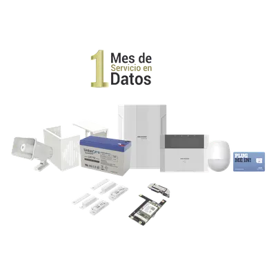Kit de alarma híbrido Hikvision DS-PHA64-LP/GSM de 64 zonas
