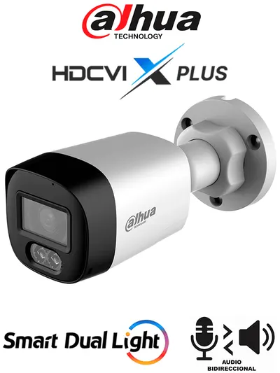 Cámara bullet DAHUA DH-HAC-HFW1500RLN-IL-T de 5 MP con audio bidireccional