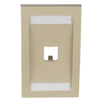 Placa de Pared Vertical Ejecutiva / 1 Puerto Mini-Com / Con Espacio para Etiquetas / 69.8 x 114.3 mm (2.75 x 4.5 pulg) / Marfil