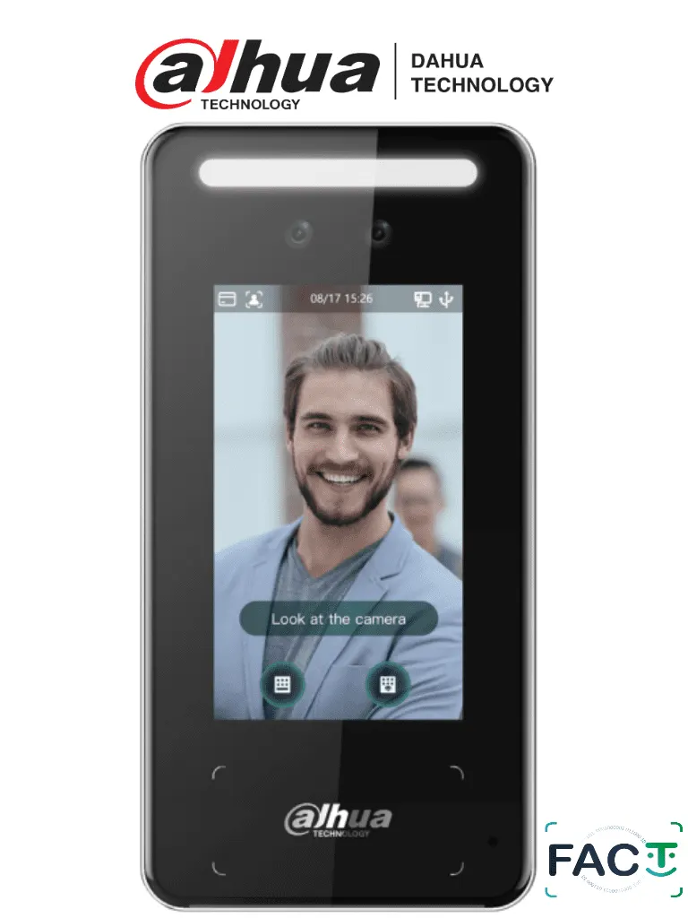 DAHUA ASI6213J-MW - Control de Acceso para Exterior con Reconocimiento Facial/ Pantalla de 4.3 Pulgadas/ Cámara de 2MP y Luz Blanca/ 6,000 Rostros/ 6,000 Password y Tarjetas Mifare/ Comunicación TCP/IP/