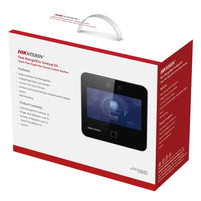 Terminal de control de acceso Hikvision DS-KAS343 con lector facial y QR