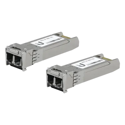 UFiber Módulo SFP+ 10G, transceptor MiniGibic MultiModo 10 Gbps, distancia 300m, conectores LC, paquete de 2 piezas
