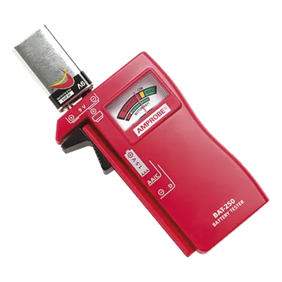 Probador de Baterías / 9 Vcc / 1.5 Vcc / AA-AAA-C-D / Aguja Analógica / Indicador por Color