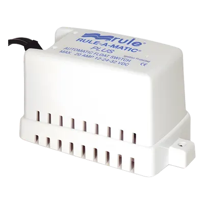 Interruptor de Flotador Marino / Control Bombas de Achique / 20 A / 1,000,000 Ciclos / Cubierta Protectora Contra Residuos / Cable Grado Marino