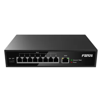 Switch PoE de 2 hilos FANVIL PN8 con 8 puertos RJ11 y alcance de 300 m