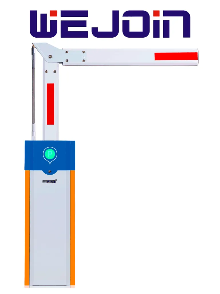 WEJOIN WJCB101VFIL33D90 - Barrera Vehicular Izquierda Alto Flujo / Motor 24 VDC / Brazo Octagonal Articulado De 3 Metros A 90 Grados / Velocidad 3 segundos / Dirección ajustable