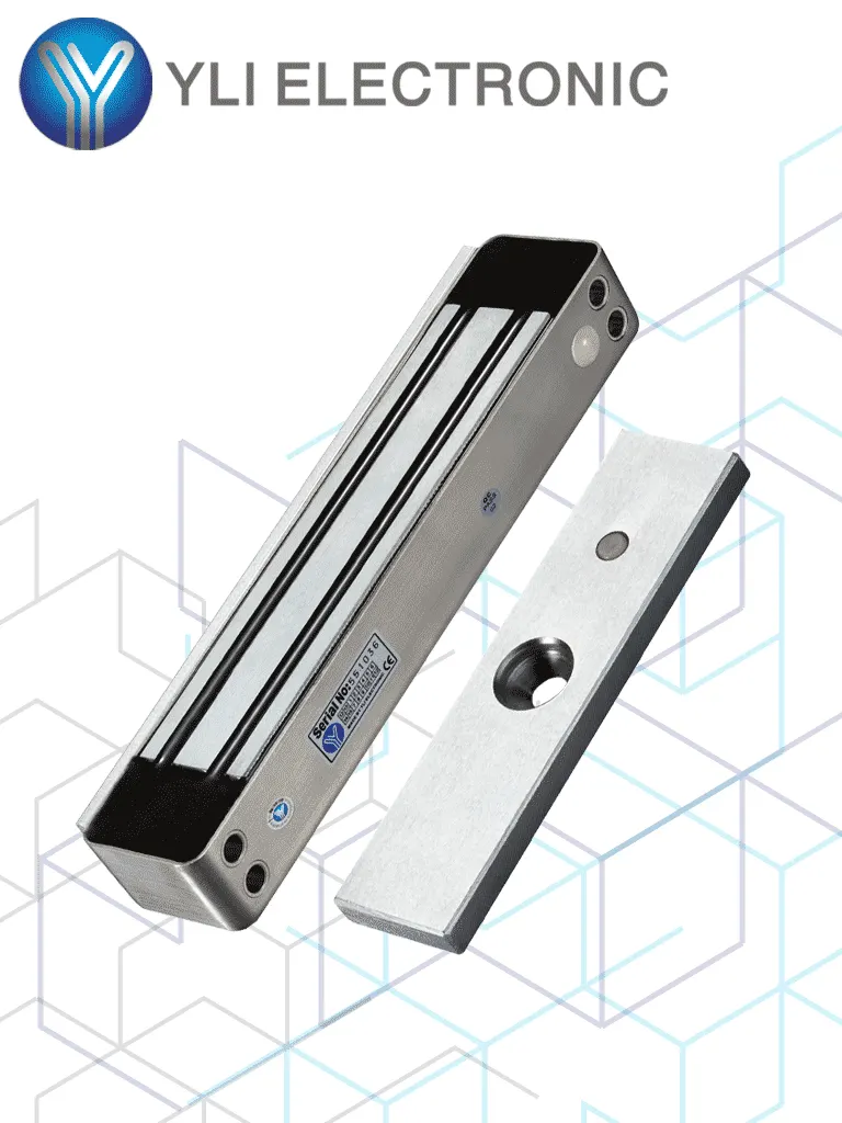 YLI YM280WLED - Cerradura Magnética para exterior IP68 con LED / Fuerza de Sujeción 280Kg /600Lb / Voltaje Dual 12v/24 VDC