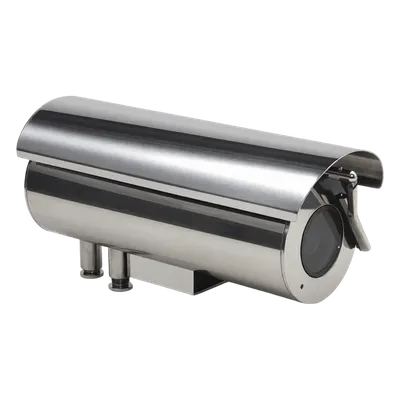 Gabinete para Cámaras Tipo Box (Profesional) / Cumple con Norma Anti-Explosión / Cumple con Norma IP68 / Fabricado en Acero Inoxidable / Limpiaparabrisas Integrado