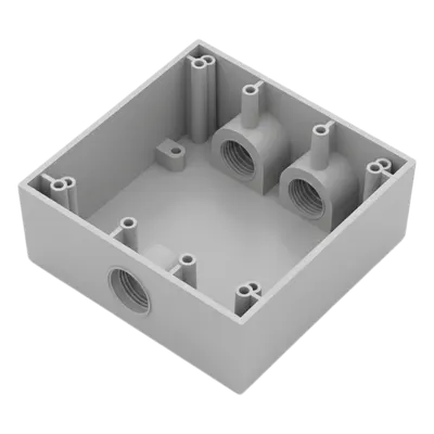 Caja Condulet cuadrada RAWELT RC-0485 con tres bocas de 3/4”