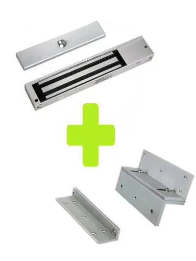 Cerradura magnética ZKTeco LM2805 + LMB280ZL de 200 kg con soporte ZL