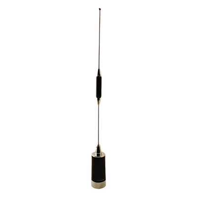 Antena Móvil VHF/UHF / Dual Banda 144-148/430-450 MHz / Ganancia Ajustable 3/6 dB / Potencia 75 W / Longitud 95.2 cm (37.5 in) / Conector NMO 3/4'