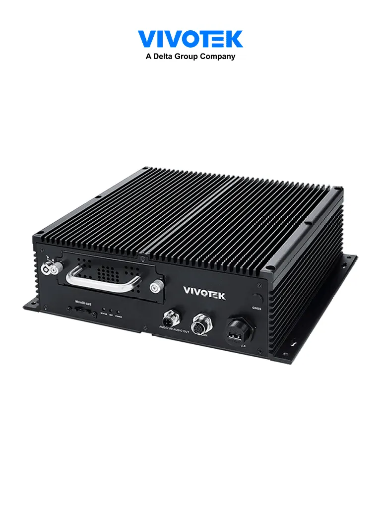 VIVOTEK NV9421P - NVR móvil 16 canales, 2 Bahias SSD 2.5", 16 puertos PoE M12, 1 puerto GE, 1 puerto HDMI, 1 puerto VGA, G-Sensor, GPS, 8xDI/4xDO, Salida de audio, EN50155:2021, MIL-STD-810G, ONVIF, WiFi (opcional), LTE (opcional)