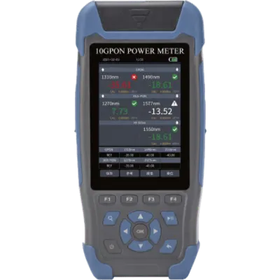 Medidor de Potencia Óptica (OPM) para Fibra Óptica en Redes FTTx (EPON, GPON, XGSPON) / Soporta 5 Longitudes de Onda / Rango de Medición de -40 a 25dBm / Incluye Función VFL 10mW / Función para Probar de Cables