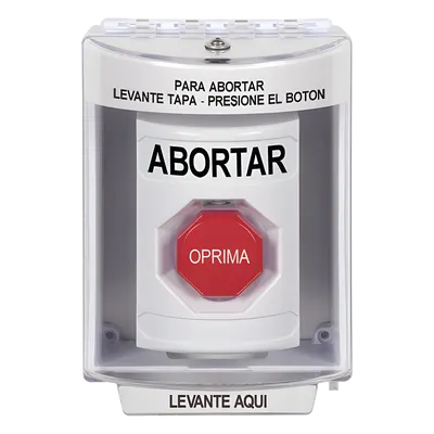 Botón de Abortar con Bocina / Tapa de Policarbonato Resistente / Restablecimiento con Llave / UL/cUL/ADA / Interior/Exterior