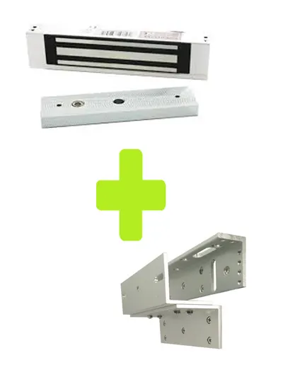 Cerradura magnética ZKTeco LM120 con soporte ZL para puertas