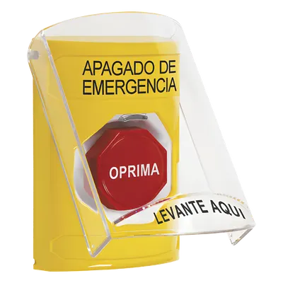 Botón de emergencia STI SS2222PO-ES con tapa de policarbonato