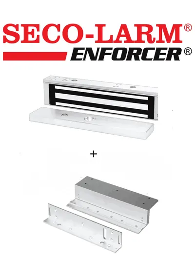 Seco-Larm E941SA600 - Electroiman de 600Lb  + Soporte en "Z" y en "L"