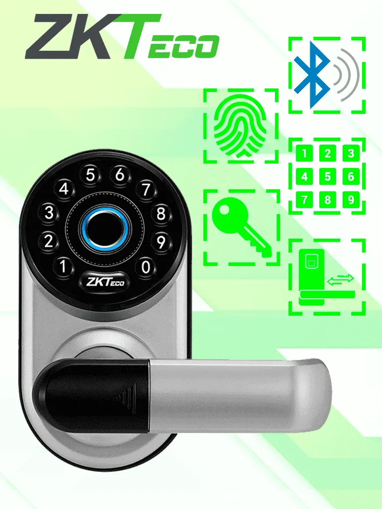 Cerradura inteligente ZKTeco ML300 con huella y acceso por Bluetooth