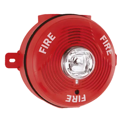 Sirena con Lámpara Estroboscópica SYSTEM SENSOR PC2R-K para Exterior, 185 candelas