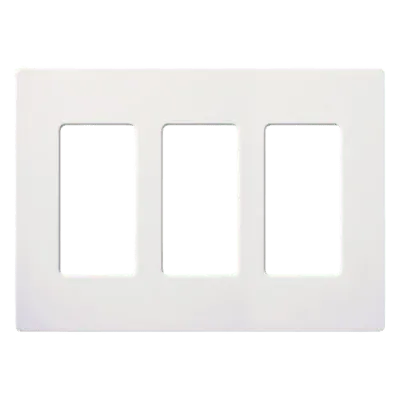 Placa de pared Lutron CW3WH para tres dispositivos decorador