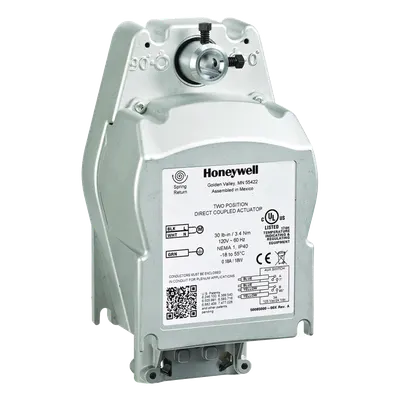 Actuador Dos Posiciones / Acción Rápida / Retorno Resorte 15 s / 80 lb-in / 350°F (176°C) / 120 Vac / Carrera 95° / UL555S