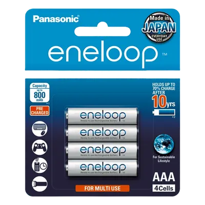 Baterías recargables AAA Panasonic BK4MCCE4BT6 de 800 mAh