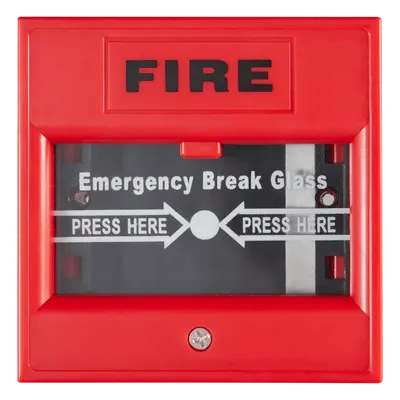 Botón de Emergencia / Color Rojo con Leyenda FIRE / Interior / NO-NC / 3-36 VDC / 86x86x50 mm / 3.4x3.4x2.0 in