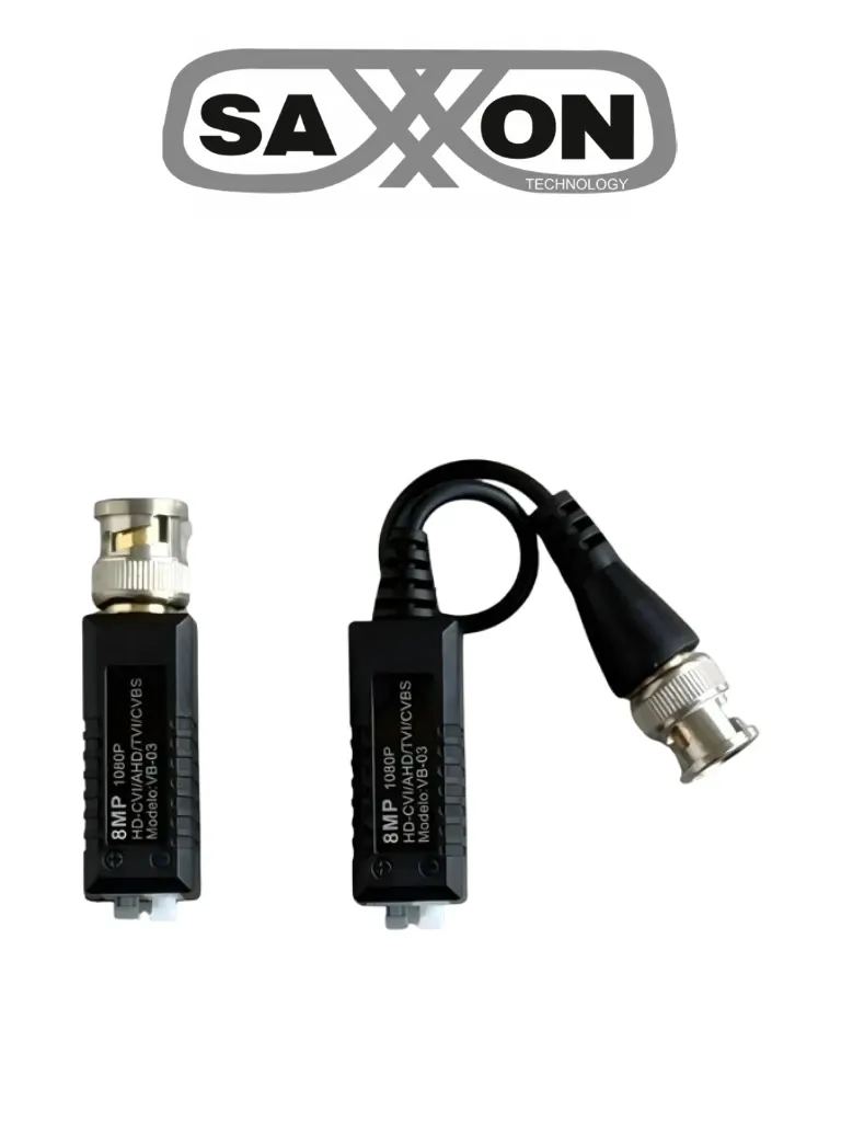 SAXXON VB-03 - Par de transceptores pasivos para CCTV con soporte 4MP y 300m