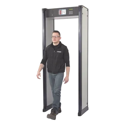 Arco Detector de Metales / 33 Zonas de Detección / Sensor IR Anti-Falsas Alarmas / Certificación FAA / Anclaje para Piso