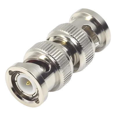 Adaptador en Línea / BNC Macho a BNC Macho / 50 Ohm / Bronce Niquelado / 14 x 33 mm