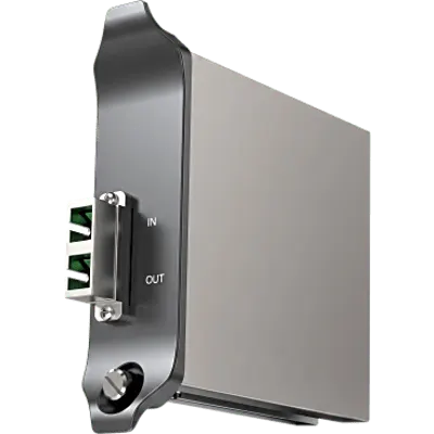 Módulo de Transporte / Fibra Óptica / 8 Módulos por Hub Principal / Pérdida Óptica Hasta 5 dB / Potencia de Transmisión 4.5 mW a 10 mW / SC/APC Dúplex / 1.2" (31 mm) x 4.6" (117 mm) x 4.6" (1