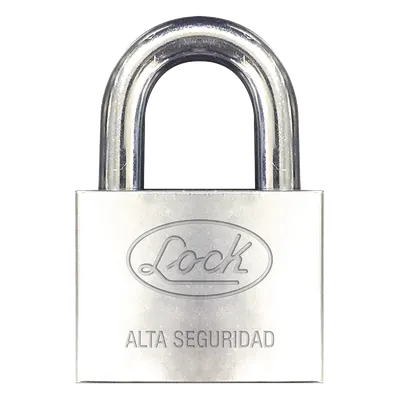 Candado de alta seguridad / Acero anticorte / Acabado cromado / Llaves Abloy / Horquilla 34 mm (1.34 pulgadas)