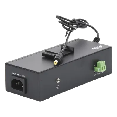 Inyector PoE industrial / Con UPS No-Break / Cuenta con 2 Puertos Gigabit (1 PoE 24/48V pasivo) / Salida DC 12V