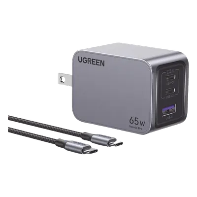 Cargador de pared UGREEN 25870 de 65W con tres puertos