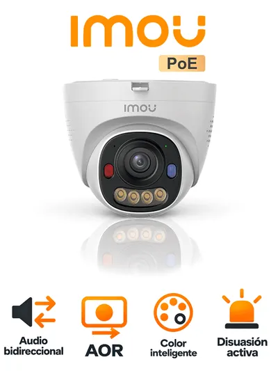Cámara turret IMOU PS8E de 3 MP con audio y visión nocturna