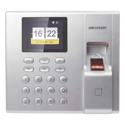 Terminal de control de acceso Hikvision DS-K1T8003EF con huella y tarjeta