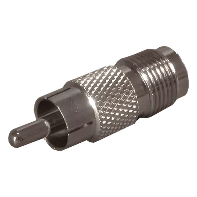 Adaptador de Interfaz / TNC Hembra a RCA Macho / 50 Ohm / Bronce Niquelado / Contacto Oro / Teflón / Audio-Video
