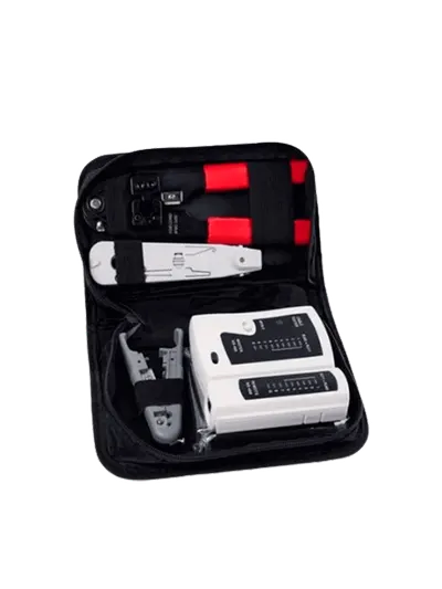 TCE LN-NET-TK-30 - Kit de Herramientas para Instalación de Redes, Probador de Cables, Ponchadoras RJ45, Pinza de Impacto y Pelacables UTP/STP