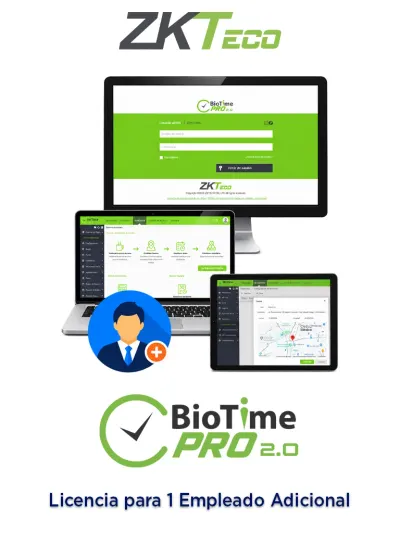 ZKTECO BIOTIMEPROADDUSER - Licencia Vitalicia de Ampliación para 1 Empleado Adicional en BioTime Pro 2.0