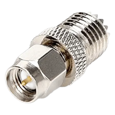 Adaptador en Línea / SMA Macho a Mini-UHF Hembra / Bronce Niquelado / Contacto Oro / Aislante Teflón