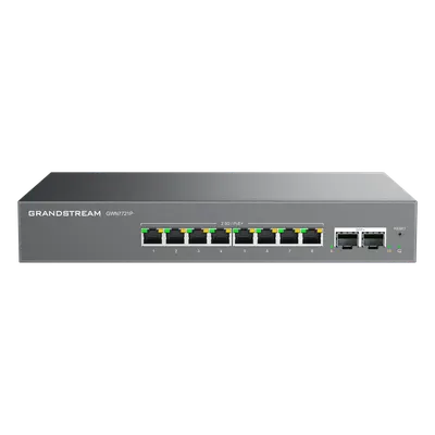 Switch administrable Grandstream GWN7721P con 8 puertos 2.5 Gbps y PoE+