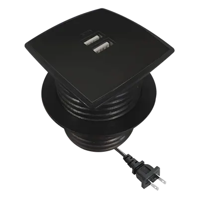 Caja Cuadrada Multy USB / 2 Puertos USB 5V/2A / Cable 1.5m (4.9 ft) / ABS V0 Ignífugo / NOM-ROHS-UL94
